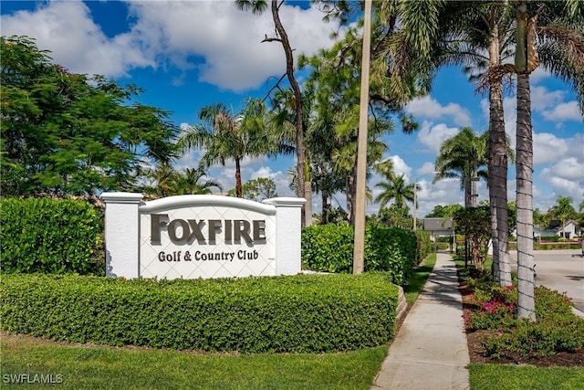 view of community sign