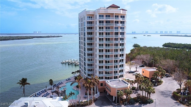 view of property with a water view