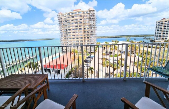 balcony with a water view