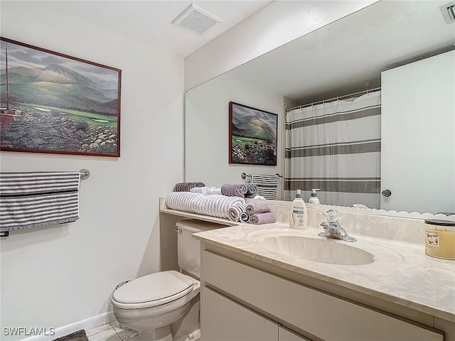 800 Misty Pines Cir Unit H-201, Naples, FL 34105 - full bath with vanity, toilet, tile patterned flooring, and a shower with curtain