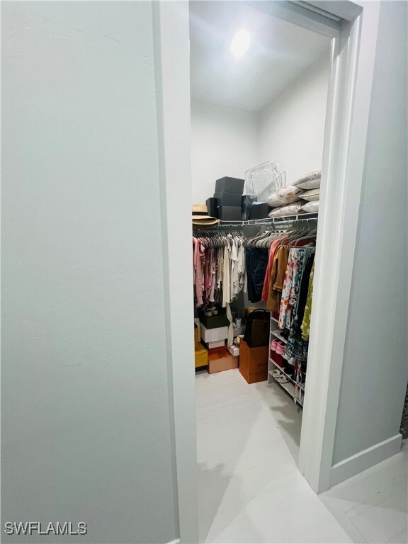 view of walk in closet