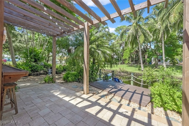 view of patio / terrace with a pergola