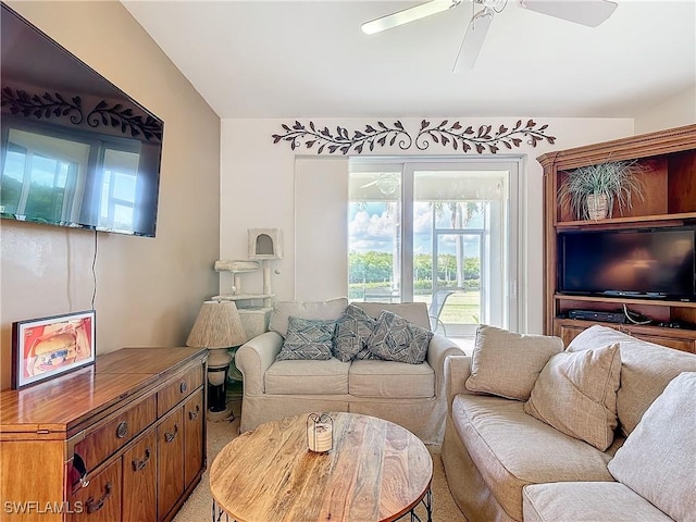 162 Newport Dr Unit 1202, Naples, FL 34114 - living room featuring a ceiling fan