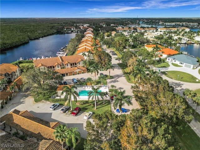 162 Newport Dr Unit 1202, Naples, FL 34114 - aerial overview of property's location featuring a nearby body of water, nearby suburban area, and a pool area