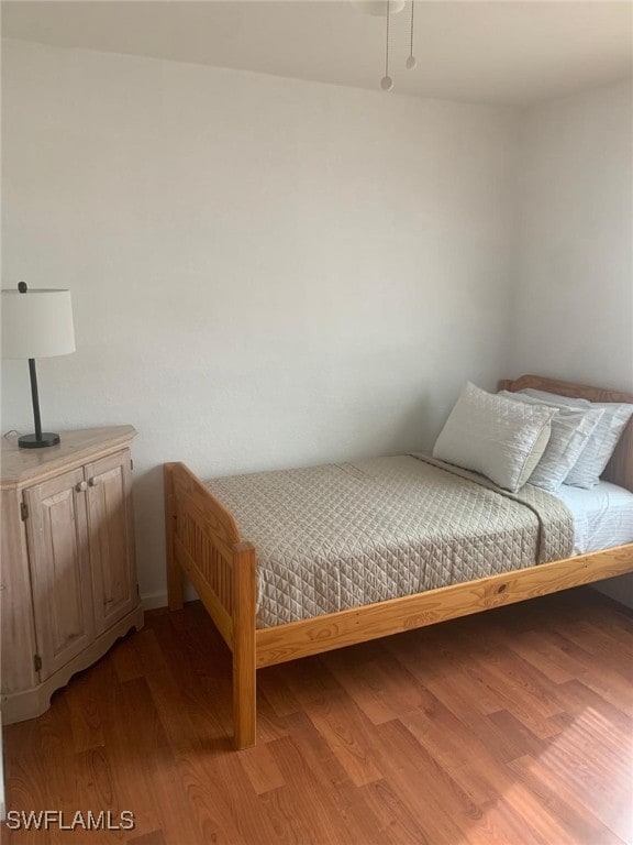 bedroom featuring light wood-type flooring