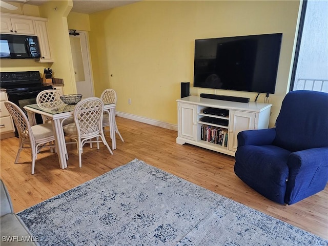 dining space featuring light hardwood / wood-style floors