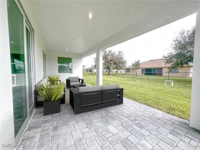 view of patio featuring outdoor lounge area