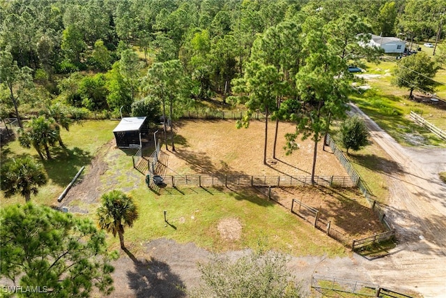 bird's eye view featuring a rural view