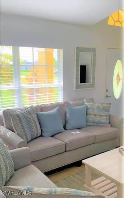 living room with plenty of natural light