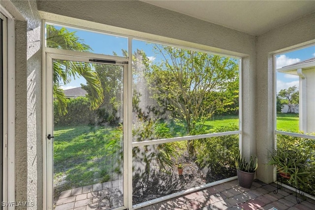 view of unfurnished sunroom