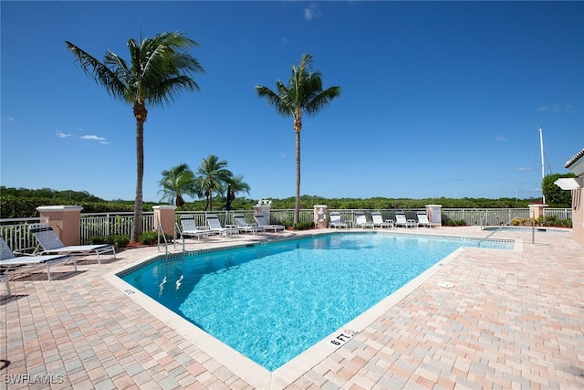 view of pool with a patio area