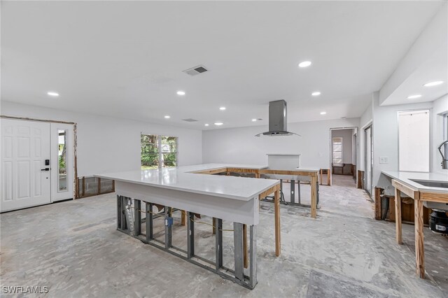 kitchen with sink and exhaust hood