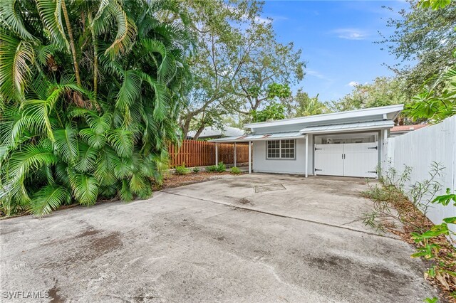 view of garage