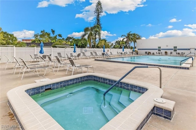 view of pool featuring a patio