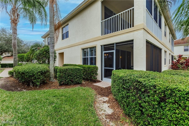 rear view of property with a yard