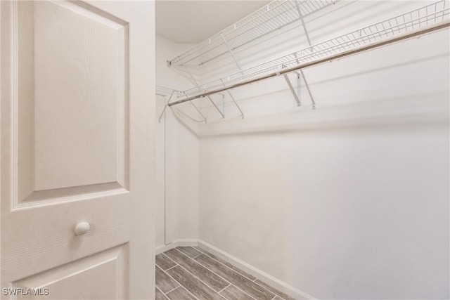 walk in closet featuring hardwood / wood-style floors