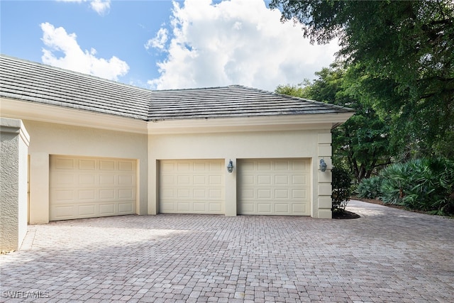 view of garage