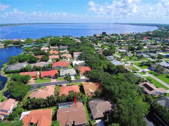 9812 Fathom Ct, Fort Myers, FL 33919 - aerial view of property's location featuring nearby suburban area and a large body of water