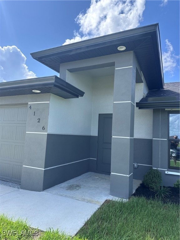 view of home's exterior featuring a garage