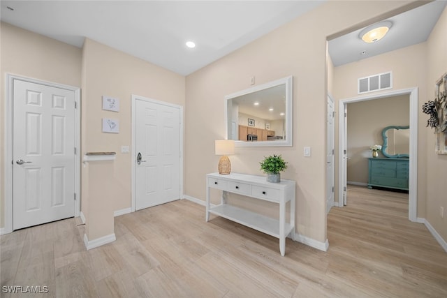 entrance foyer featuring light hardwood / wood-style flooring