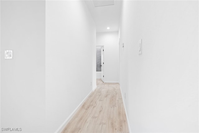 hall featuring light hardwood / wood-style flooring