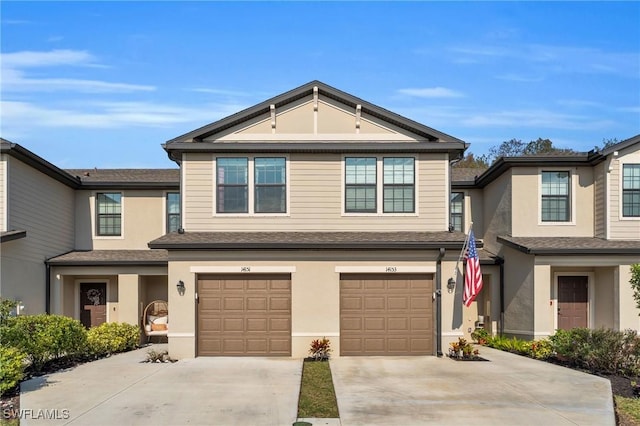 view of front of property featuring a garage