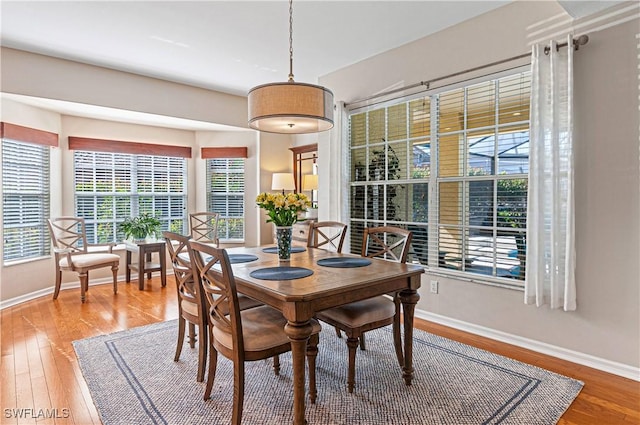 dining area featuring hardwood / wood-style flooring