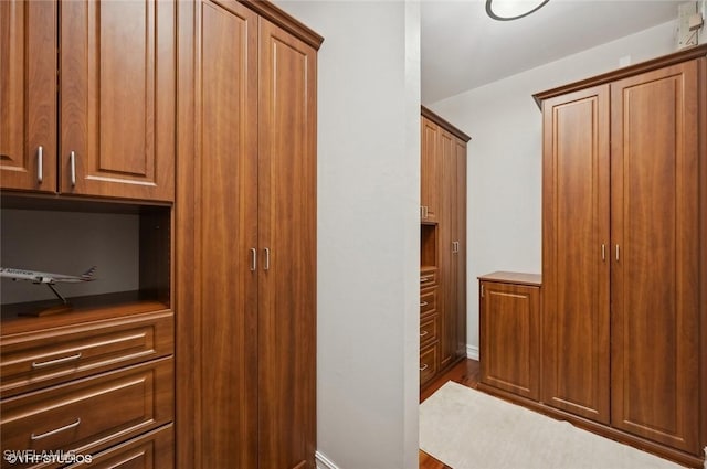4908 Rustic Oaks Cir, Naples, FL 34105 - spacious closet with dark wood-style flooring