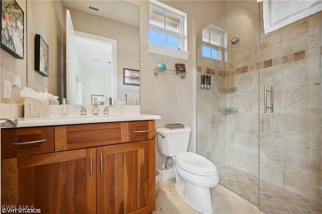 4908 Rustic Oaks Cir, Naples, FL 34105 - full bath featuring toilet, a shower stall, and vanity