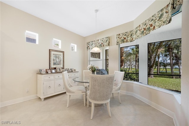 view of tiled dining area