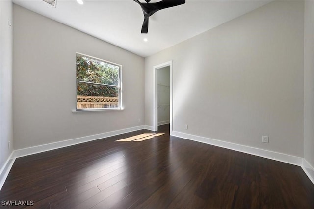 12800 Treeline Ct, North Fort Myers, FL 33903 - spare room with ceiling fan, dark wood finished floors, and recessed lighting