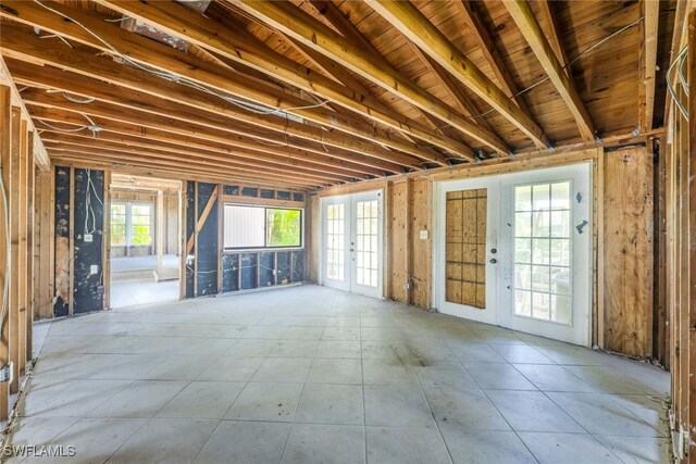 miscellaneous room featuring french doors