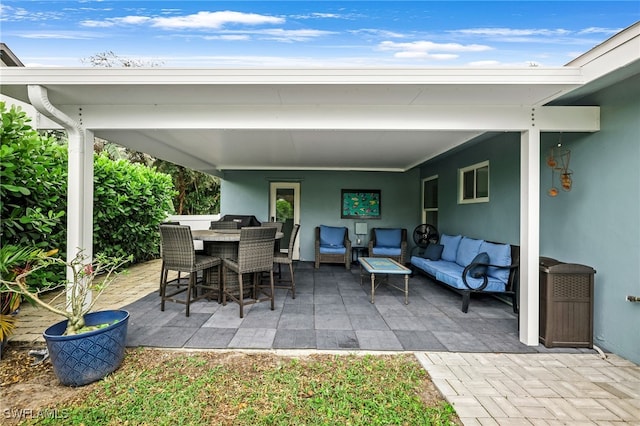 view of patio with outdoor lounge area