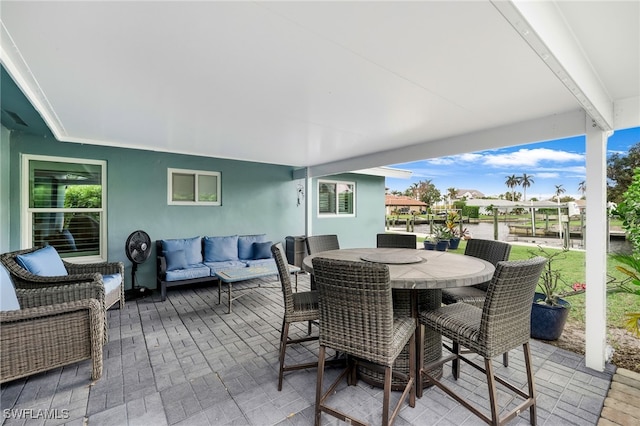 view of patio / terrace with an outdoor living space