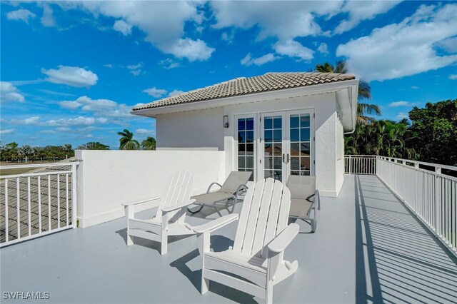 view of patio / terrace featuring french doors