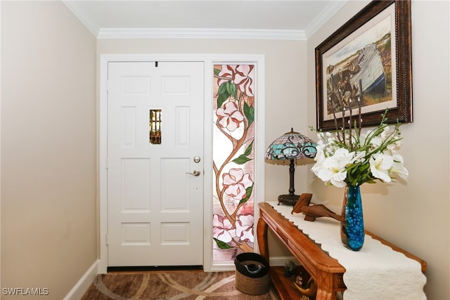 foyer entrance with ornamental molding