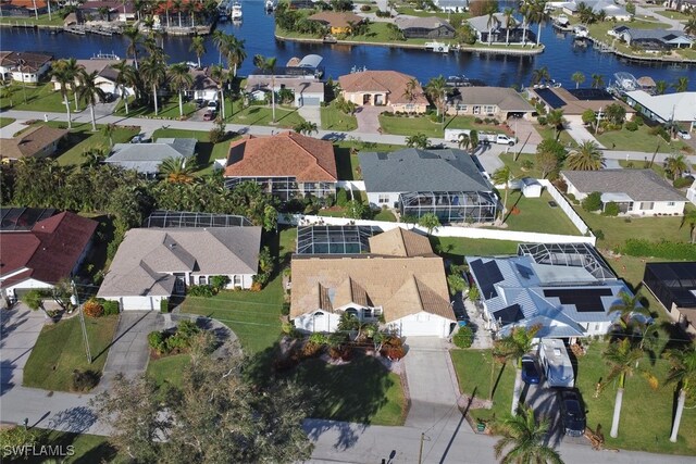 2822 SE 22nd Pl, Cape Coral, FL 33904 - aerial view featuring a water view and a residential view