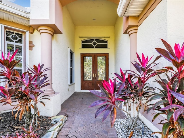 entrance to property with french doors