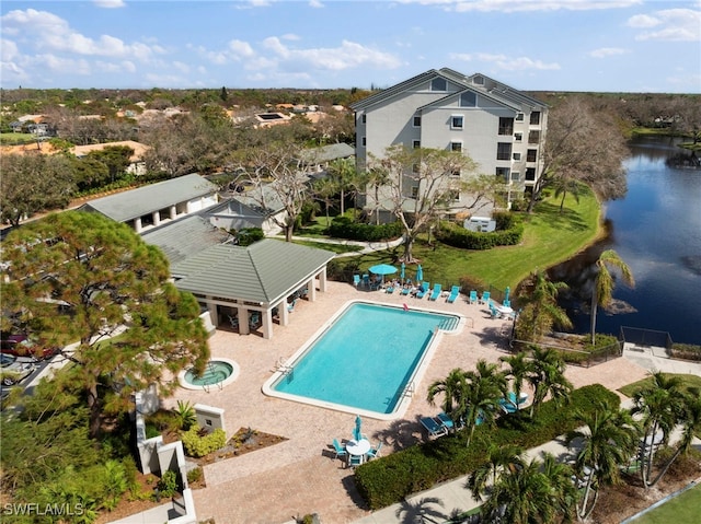 1001 Arbor Lake Dr Unit 307, Naples, FL 34110 - drone / aerial view of a large body of water and a pool area