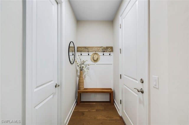 interior space featuring dark wood-type flooring