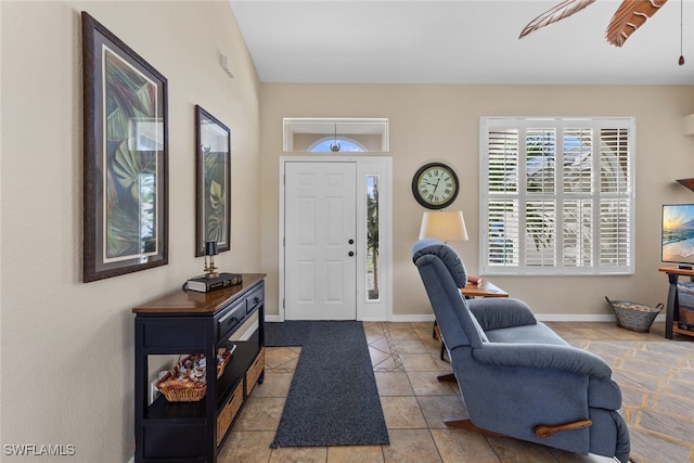 foyer with light tile patterned floors