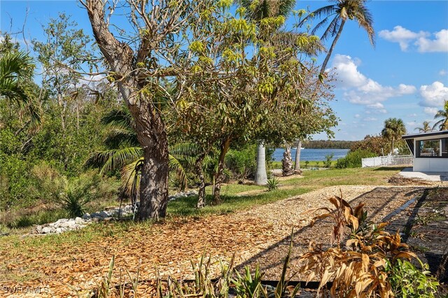 view of yard featuring a water view