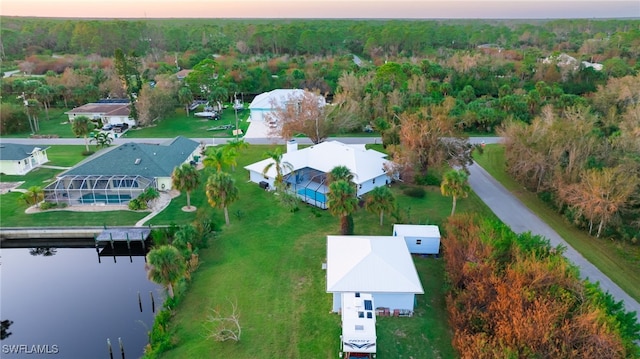 1124 Cheshire St, Port Charlotte, FL 33953 - birds eye view of property with a residential view, a water view, and a forest view