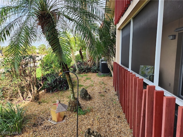 view of yard featuring central AC unit