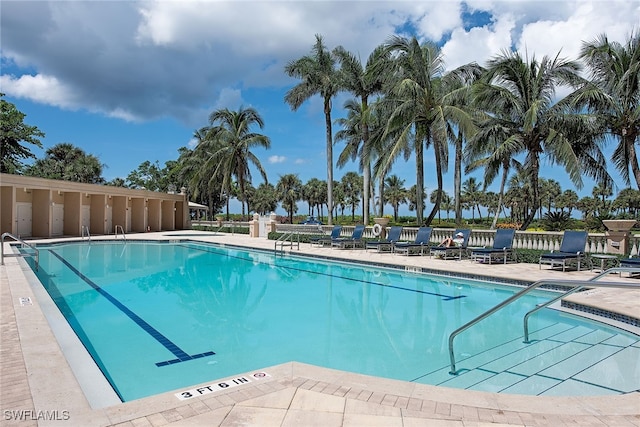 view of pool with a patio