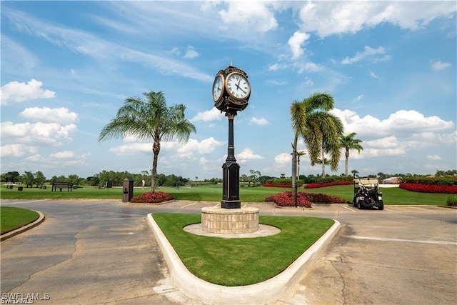 view of community featuring a yard