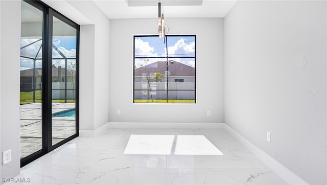 view of unfurnished dining area