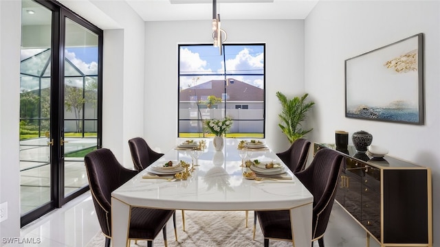 dining room featuring french doors