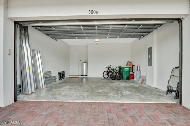 garage with water heater