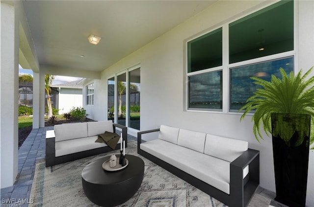 view of patio / terrace featuring an outdoor living space